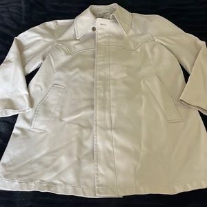 Stone canvas trench coat 38 tail vent retro western vibe peacoat XL London Fog